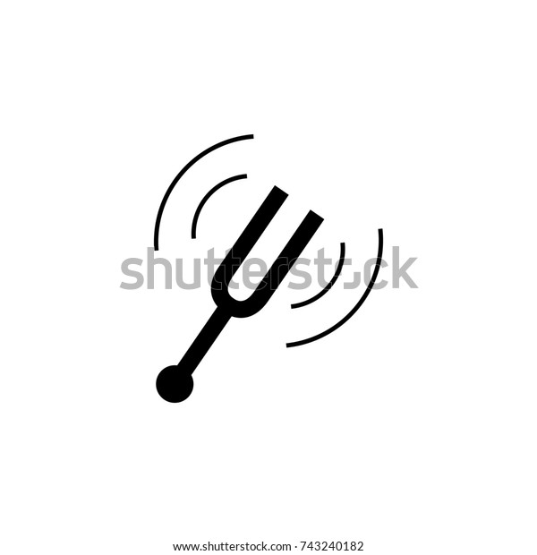 tuning fork icon on white\
background