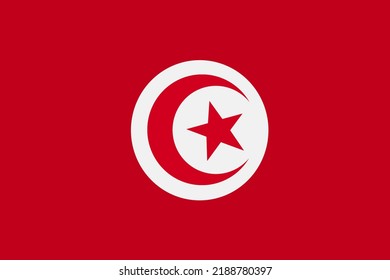 Tunisia Flag Background Illustration Red Crescent Moon Star