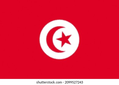 Tunisia  Flag. TN National Banner. Tunisia Patriotism Symbol. State Banner Of Capital Of  Tunisia . Nation Independence TUN. Flag With Splatter Strokes Effect. 2D Image