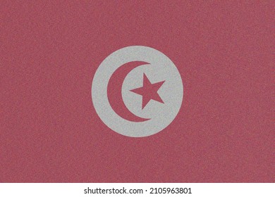 Tunisia  Flag. TN National Symbol. State Government Banner Of Capital  Tunisia  City.   Flag With Art Effect Of Noise And Interference. 2D Image