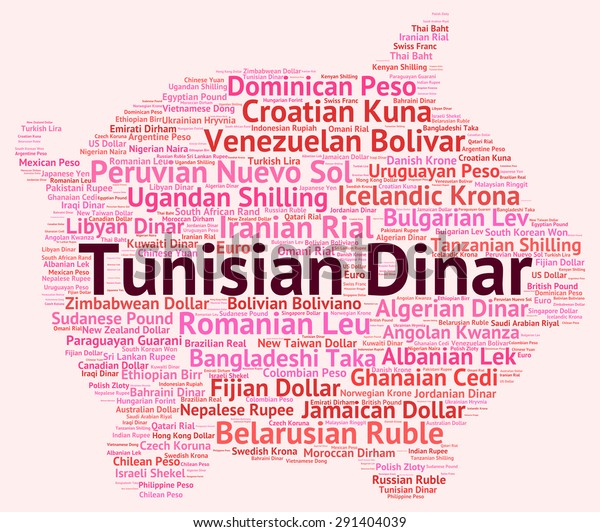 Tunisian Dinar Indicating Currency Exchange Word Stock Illustration - 