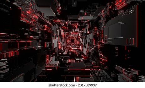 Tunnel VJ Future City Cyberspace 3d Render Loop