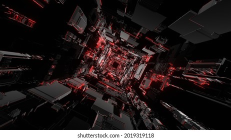 Tunnel VJ Future City Cyberspace 3d Render Loop