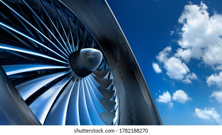 Turbine of airplane - 3d illustration