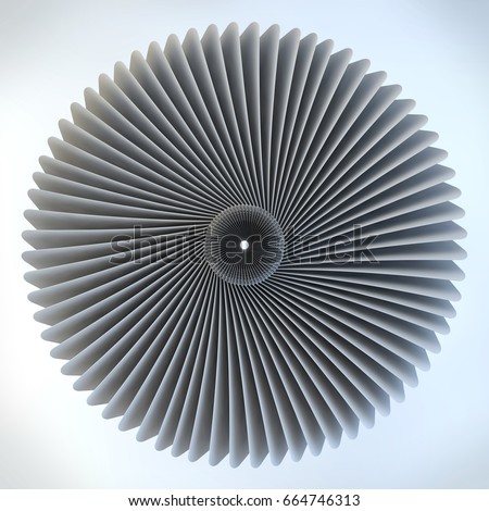 Turbine front view isolated. 3D illustration