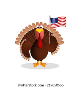 Turkey American Flag Thanksgiving Stock Illustration 219850555 ...