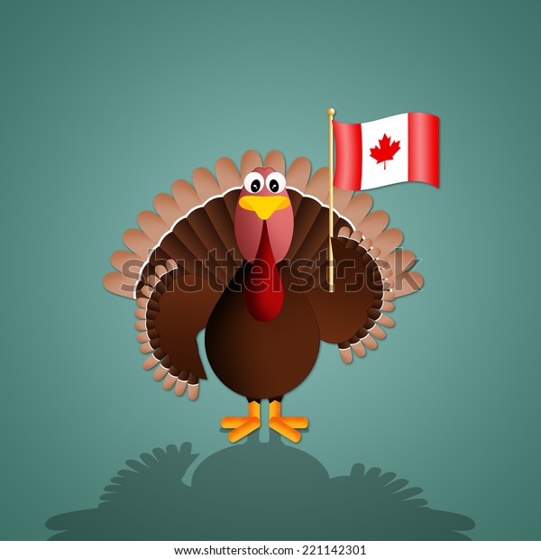 Turkey Canadas Flag Thanksgiving Stock Illustration 221142301 ...