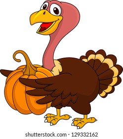 Cute Turkey Cartoon Stock Vector (royalty Free) 145112203