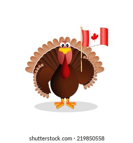 Turkey With Flag Of Canada For Thanksgiving