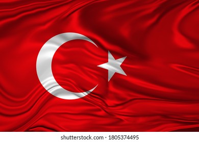 Turkish Flag Waving Flag Bayrak Stock Illustration 1343308250