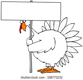 Turkey Holding A Blank Sign