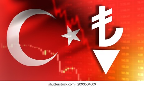 Turkish exchange. Turkey money logo.