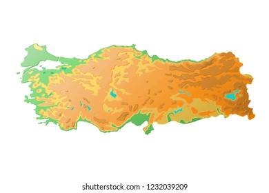 Турция рельеф карта
