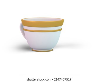  Turkish Coffee Cup Left Side 3D Rendering
