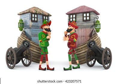 Turkish Culture Karagoz Hacivat3d Rendering Stock Illustration ...