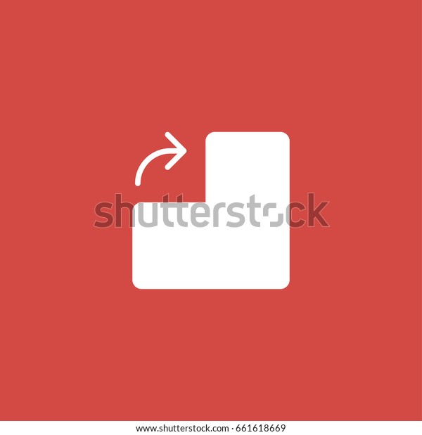 turn icon. sign design.\
red background