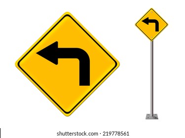 Turn Left Traffic Sign 