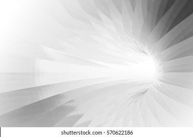 Turning Shining White Tunnel Interior, Cg Background. 3d Illustration