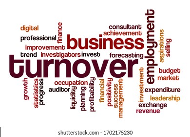 Turnover word cloud concept on white background