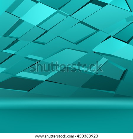 Turquoise abstarct background. 3D rendering.