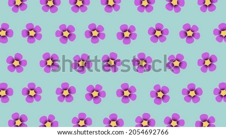 turquoise background with pink flowers