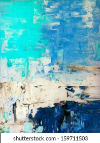 Turquoise And Blue Abstract Art Painting