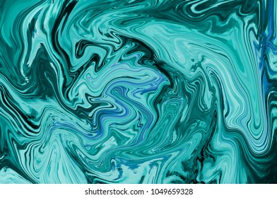 Turquoise creative digital background made of interweaving curved shapes. Illustration