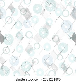The turquoise diamond shapes graphic design on white background,Abstract shapes and lines circle on white background,