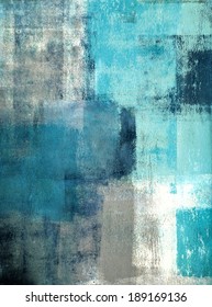 Turquoise And Grey Abstract Art Painting