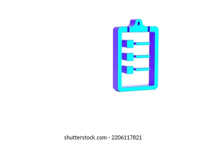 Turquoise Grooming salon price list icon isolated on white background. Minimalism concept. 3d illustration 3D render. - Powered by Shutterstock