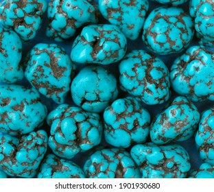 Turquoise Imitation Stone Background. Blue Texture.