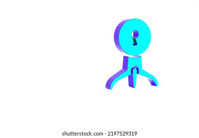 Turquoise Web Camera Icon Isolated On White Background. Chat Camera. Webcam Icon. Minimalism Concept. 3d Illustration 3D Render.