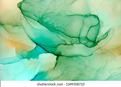 Turquoise Yellow Marble Texture Hand Drawn Stock Illustration 1349358710