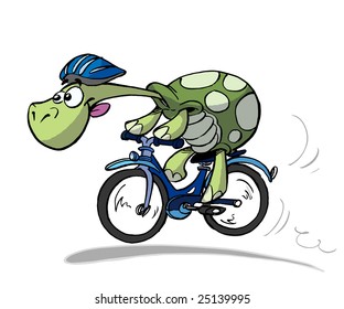 turtle on bike