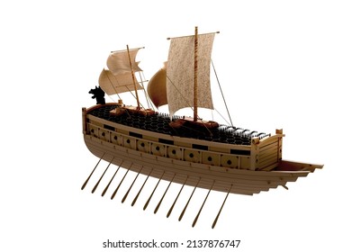 Turtle Ship 3D Illustration Modeling Composite