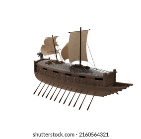 Turtle Ship 3D Illustration Modeling Composite