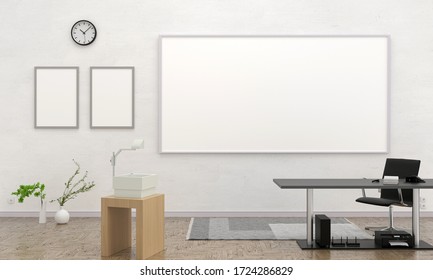 Tutor room interior and whiteboard for mockup 3d rendering - Powered by Shutterstock