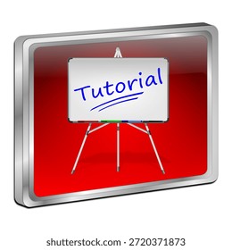 Tutorial Button - 3D illustration
