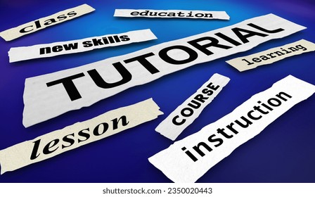 Tutorial Course Instruction Learning Class Education Headlines 3d Illustration