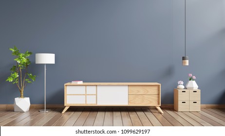 Tv Cabinet Modern Empty Room Blue Stock Illustration 1099629197 