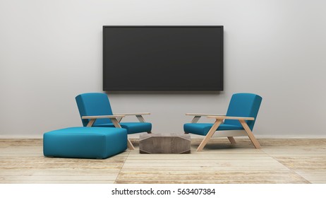 Tv Display 3d Rendering