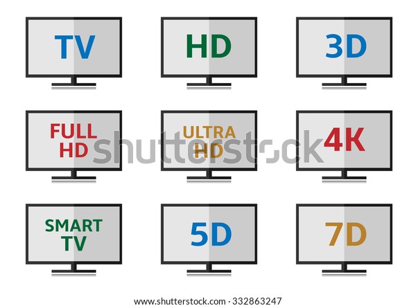 Tv Format Icon Set Full Hd Stock Illustration 332863247 | Shutterstock