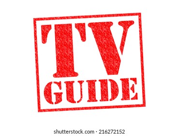 TV GUIDE Red Rubber Stamp Over A White Background.