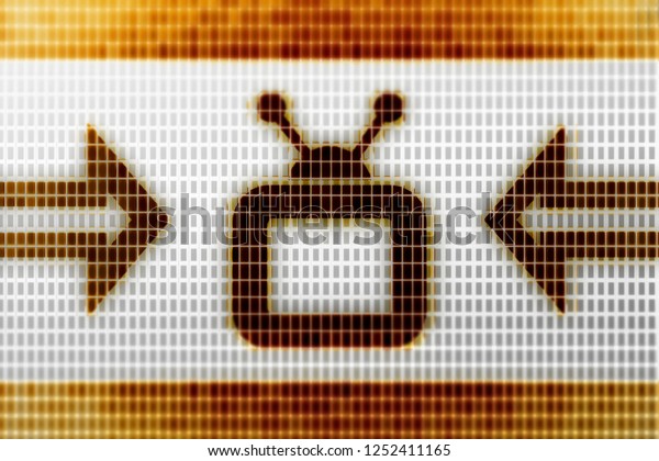 TV icon in the\
screen. 3D\
Illustration.