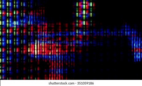 TV screen pixels creating abstract digital forms.