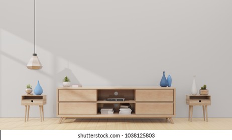 Tv Shelf In Modern Empty Room,minimal Design, 3d Rendering