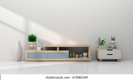 Tv Shelf   In  Modern Empty Room,minimal Design, 3d Rendering