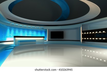 Tv Studio News Studio Perfect Backdrop Stock Illustration 410263945 ...