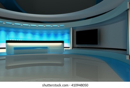 Tv Studio News Studio Perfect Backdrop Stock Illustration 410948167