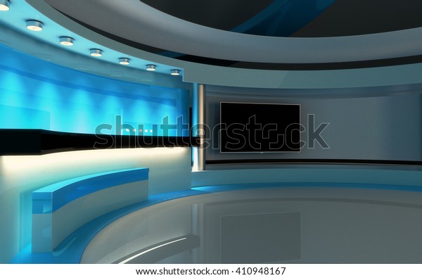 Tv Studio News Studio Perfect Backdrop Stock Illustration 410948167 ...